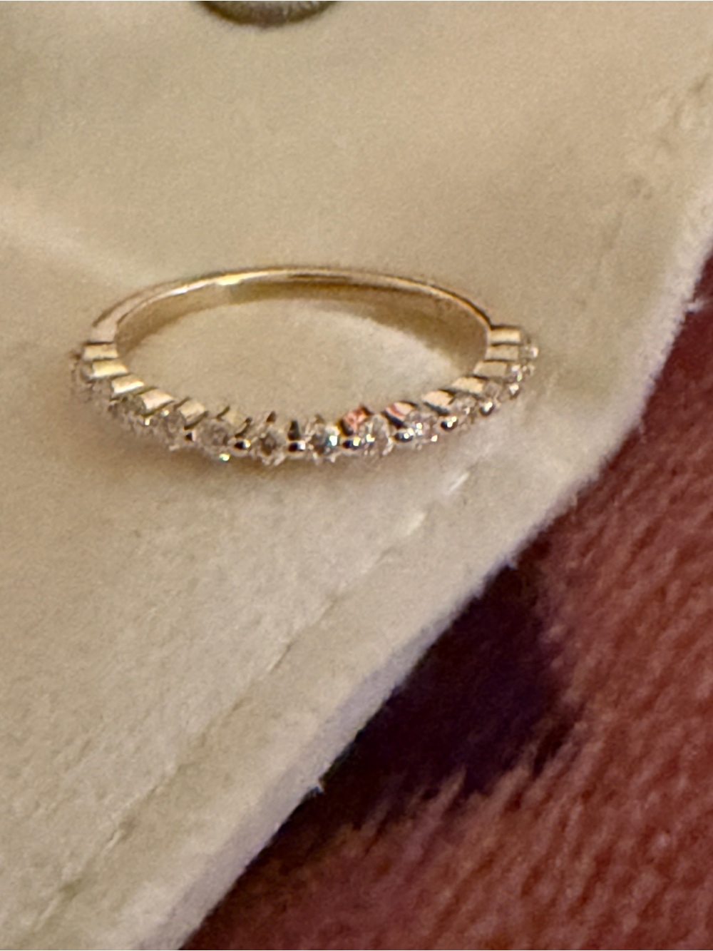Gold over Sterling Silver Moissinate Half-Eternity Band